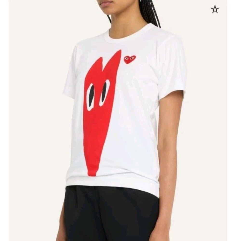 COMME Des GARCONS CDG PLAY contrast Logo t-shirt small white